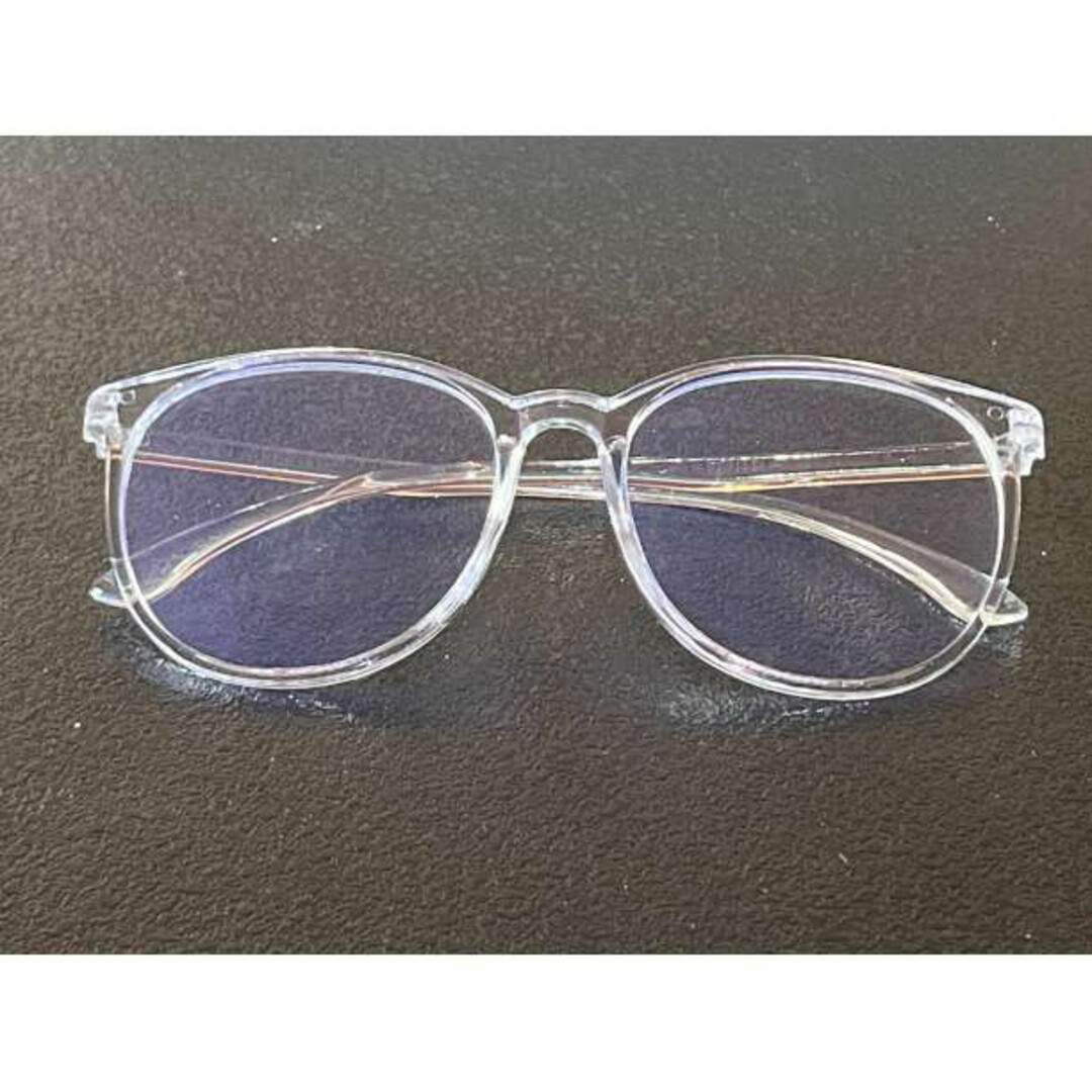 ブルーライトカット 伊達メガネ　クリア　透明　クリアフレーム 眼鏡　小顔効果 メンズのファッション小物(サングラス/メガネ)の商品写真