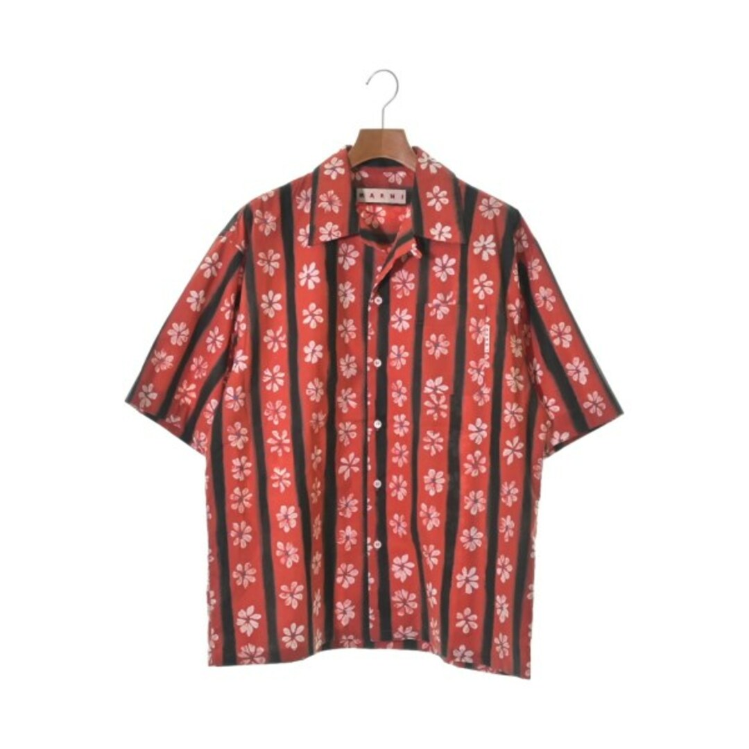 MARNI マルニ カジュアルシャツ 50(XL位) 赤x白x黒(総柄)