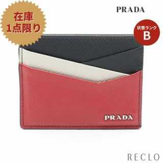 【美品】PRADA プラダ カードケース ブラック×レッド サフィアーノレザー