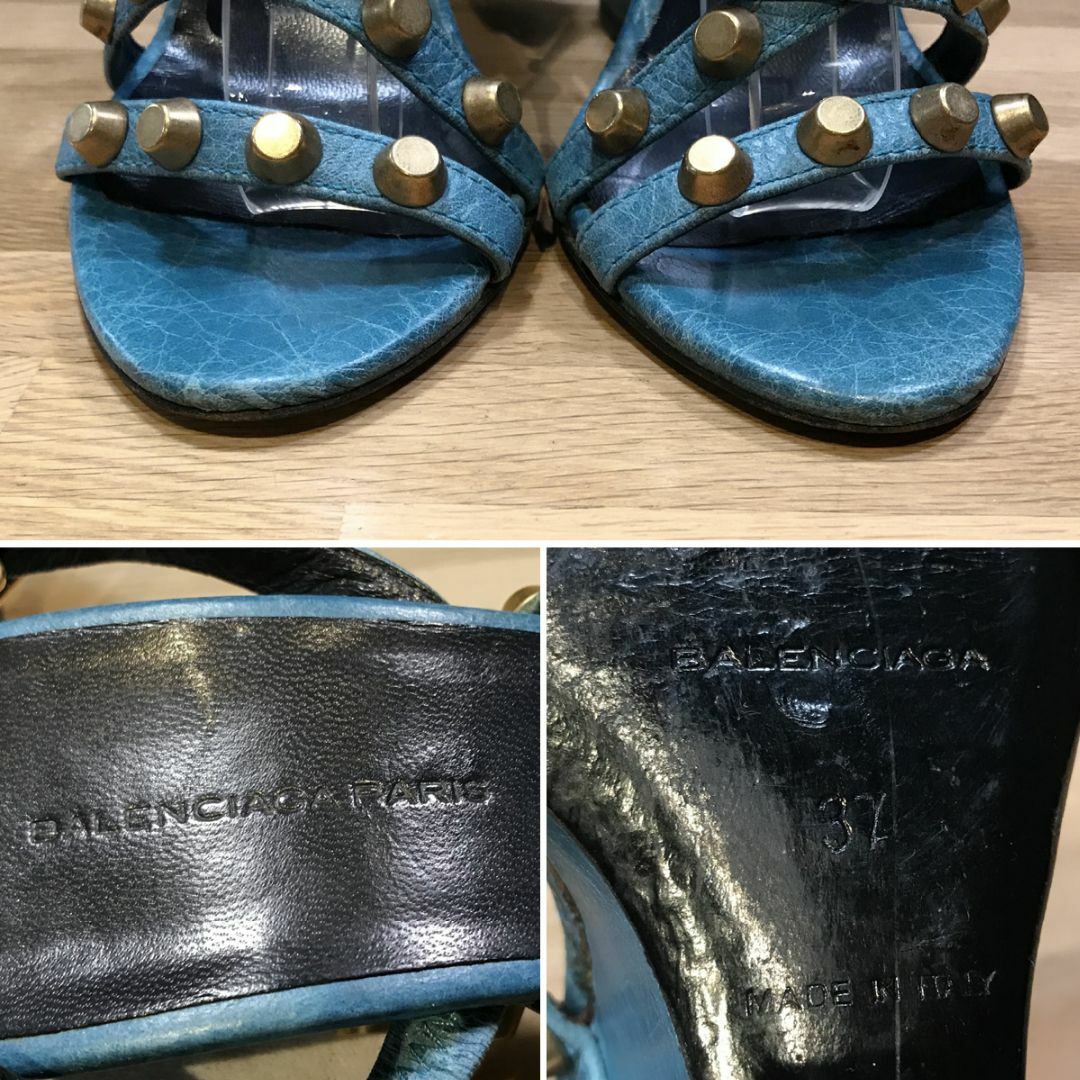 Balenciaga(バレンシアガ)の訳あり バレンシアガ ウェッジ ソール サンダル ストラップ ターコイズブルー レディースの靴/シューズ(サンダル)の商品写真