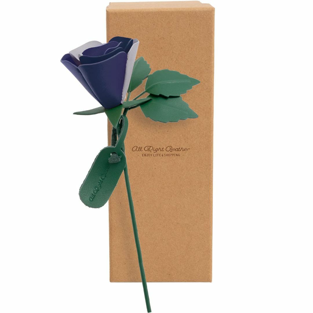 【色: blue】Dom Teporna レザーフラワー 革の花 バラ 一輪花