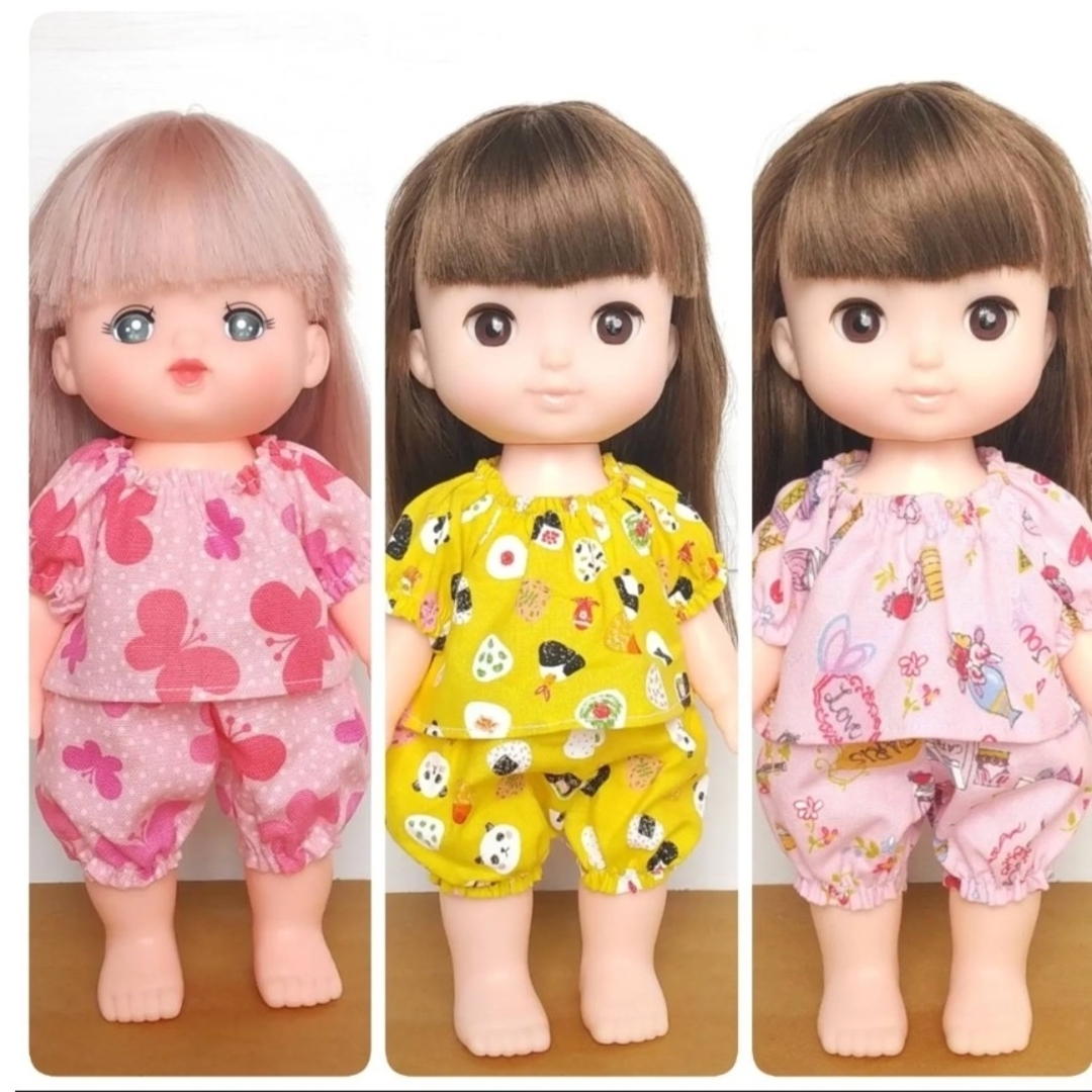 メルちゃん ソランちゃん 着せ替えパジャマ3点セット ハンドメイドのキッズ/ベビー(おもちゃ/雑貨)の商品写真