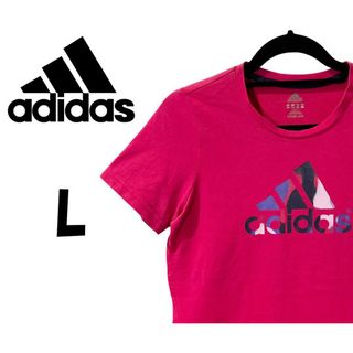 アディダス(adidas)のアディダス　半袖 ロゴTシャツ　ピンク　L　K00083(Tシャツ(半袖/袖なし))