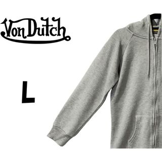 ボンダッチ(Von Dutch)のボンダッチ　ジップアップ パーカー　グレー　L　K00069(パーカー)