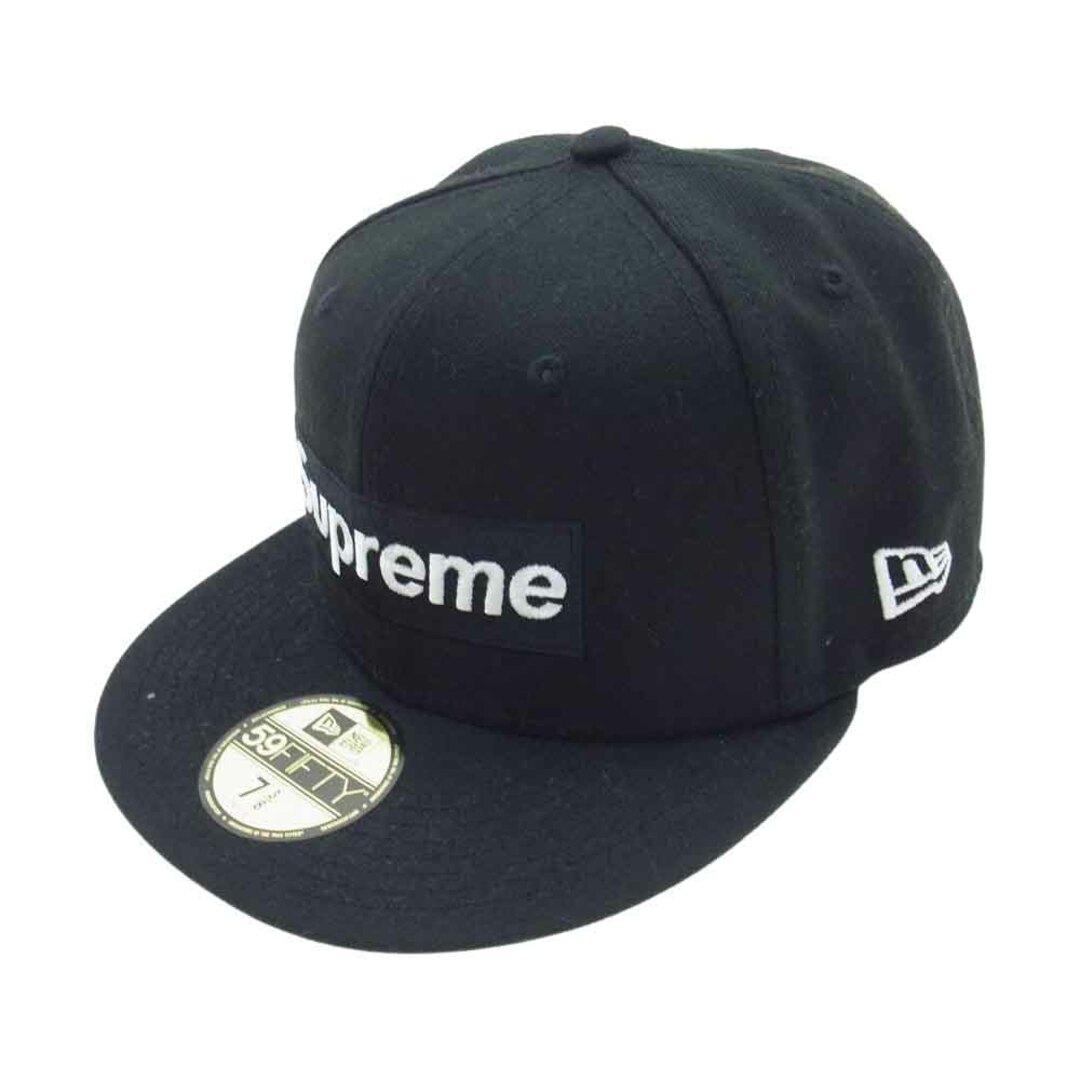 Supreme シュプリーム 帽子 21AW × NEW ERA No Comp Box Logo ニューエラ ボックスロゴ ベースボール キャップ ブラック系 7 3/8 (58.7cm)約59cmつば長さ