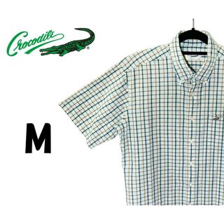 クロコダイル(Crocodile)のクロコダイル　半袖 シャツ　グリーン / チェック柄　M　K00061(シャツ)