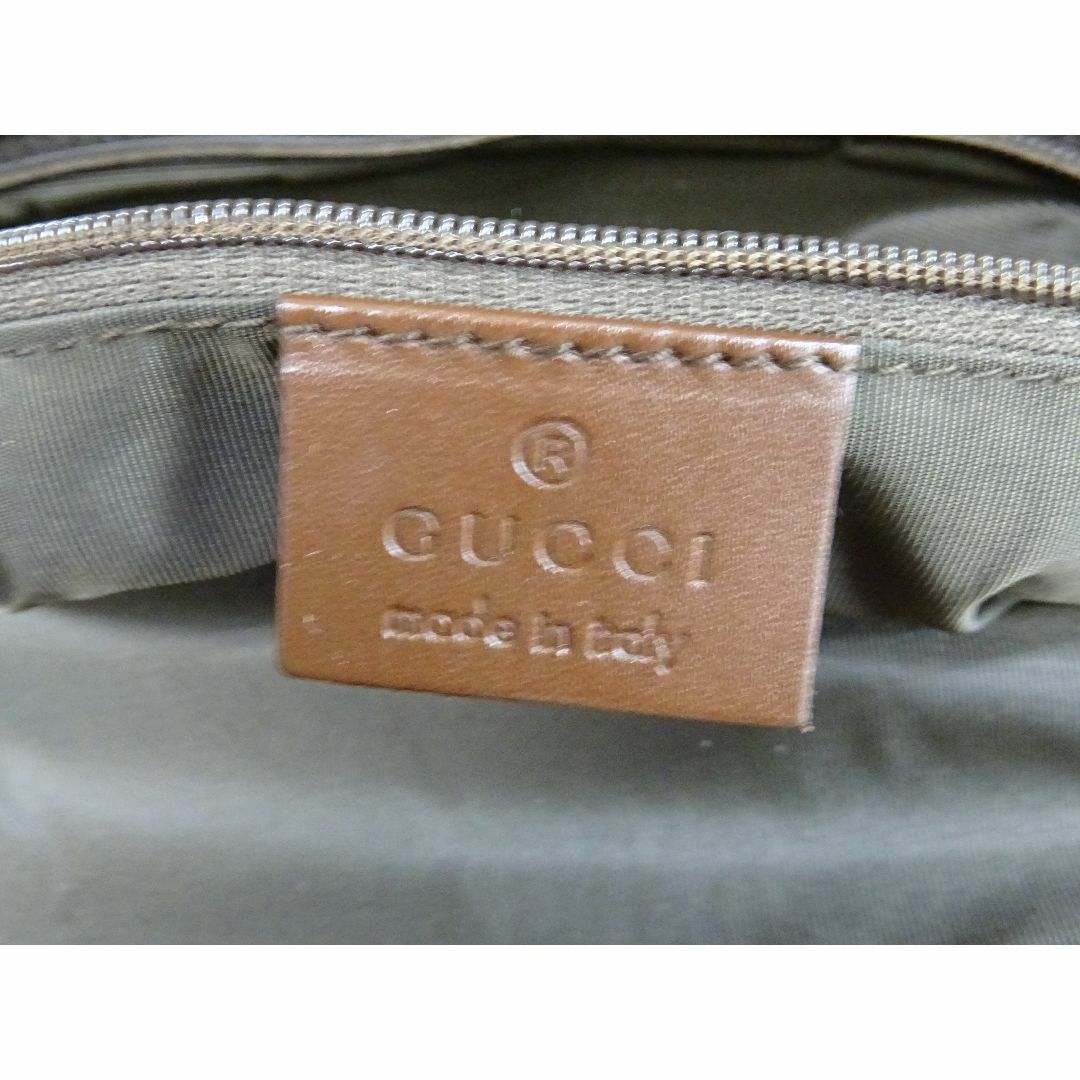 Gucci(グッチ)のKM018/ GUCCI GG キャンバス レザー ハンドバッグ  レディースのバッグ(ハンドバッグ)の商品写真