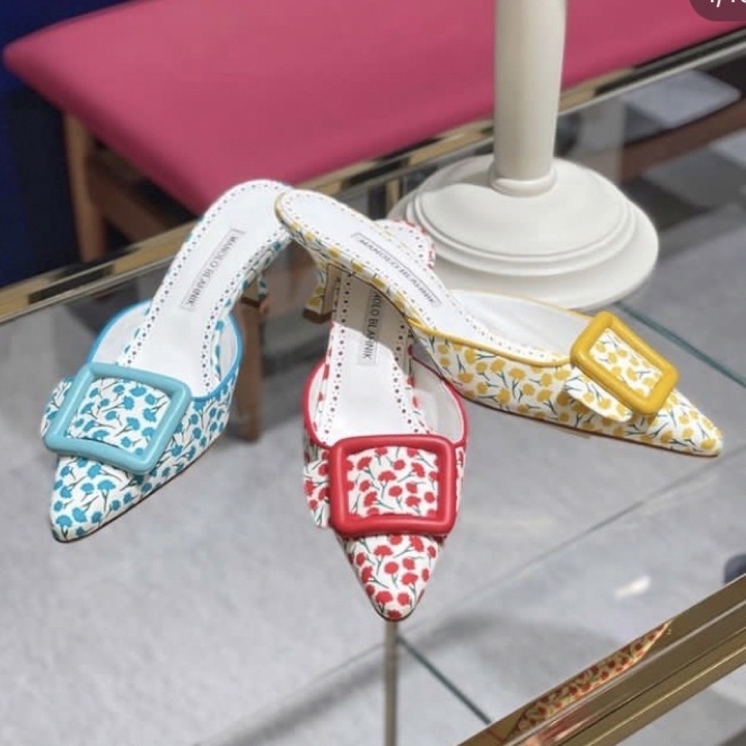 MANOLO BLAHNIK - マノロブラニク メイセール 37 イエロー 完売品の