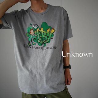 アートヴィンテージ(ART VINTAGE)の【Unknown】ポップ funky プリント ルーズ Tシャツ XL グレー(Tシャツ/カットソー(半袖/袖なし))