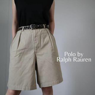 ポロラルフローレン(POLO RALPH LAUREN)の【ラルフローレン】90s 2タック ワイド クラシック チノ ショーツ W38(ショートパンツ)