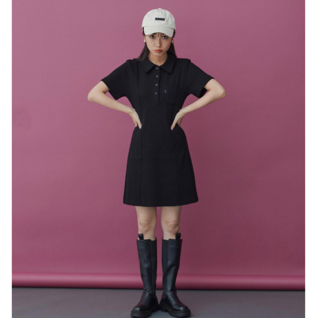 SNIDEL(スナイデル)のN WITH. 前田希美 胸ポケットワッフルポロワンピース レディースのワンピース(ミニワンピース)の商品写真