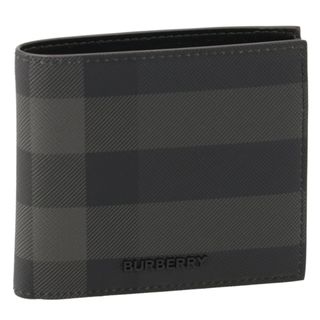 バーバリー(BURBERRY)のバーバリー BURBERRY 財布 二つ折り メンズ バイフォールドウォレット チャコールチェック 二つ折り財布 2023年秋冬新作 8070201(折り財布)