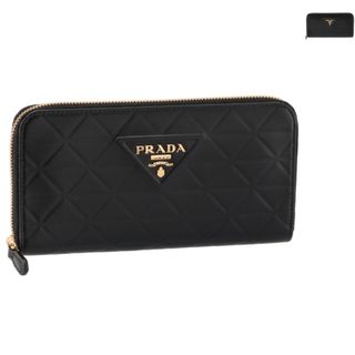 プラダ(PRADA)のプラダ PRADA 長財布 ラウンド キルティング トライアングルロゴ レディース コンパクトウォレット 2023年秋冬新作 1ML506 2CLU (財布)