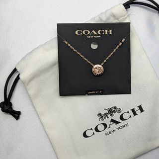 COACH - コーチ オープンサークルネックレス ローズゴールド[新品