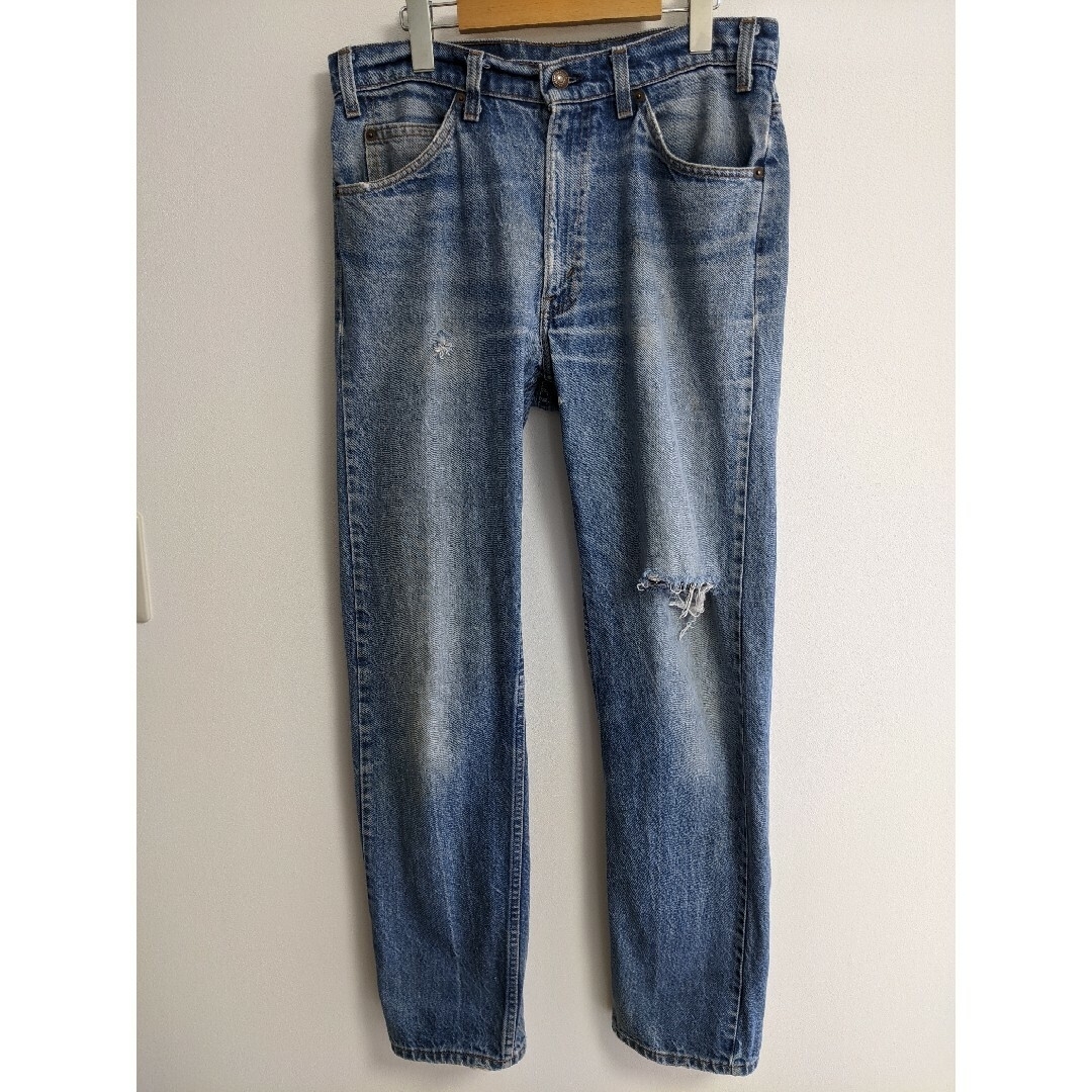 スイーツ柄 ブルー 【80s】Levi's 505 USA製 ハチマル オレンジタブ