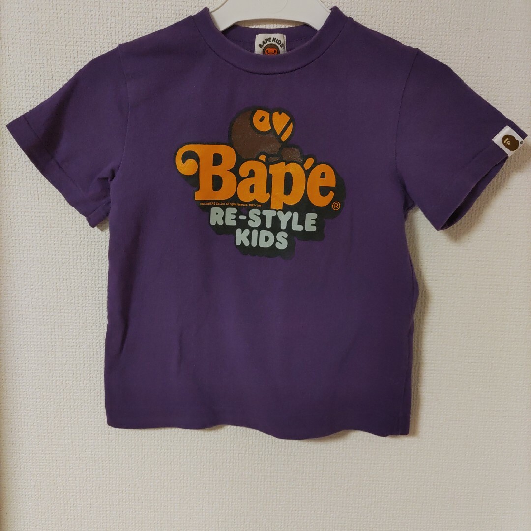 日本製☆エイプBAPE KIDSベビーマイロTシャツ110cmパープル紫色キッズ