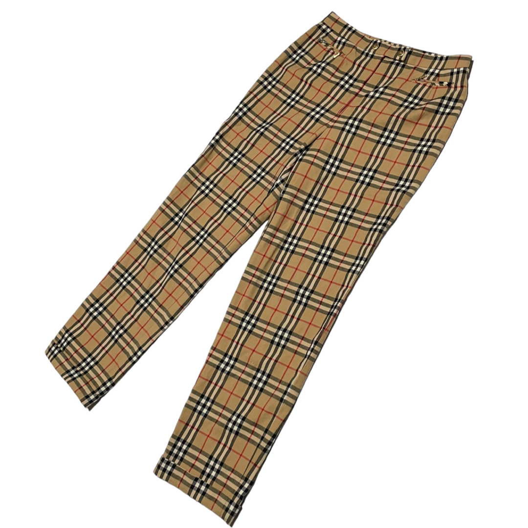 【希少】BURBERRYs バーバリー ノバチェック 金ボタン レディースパンツ