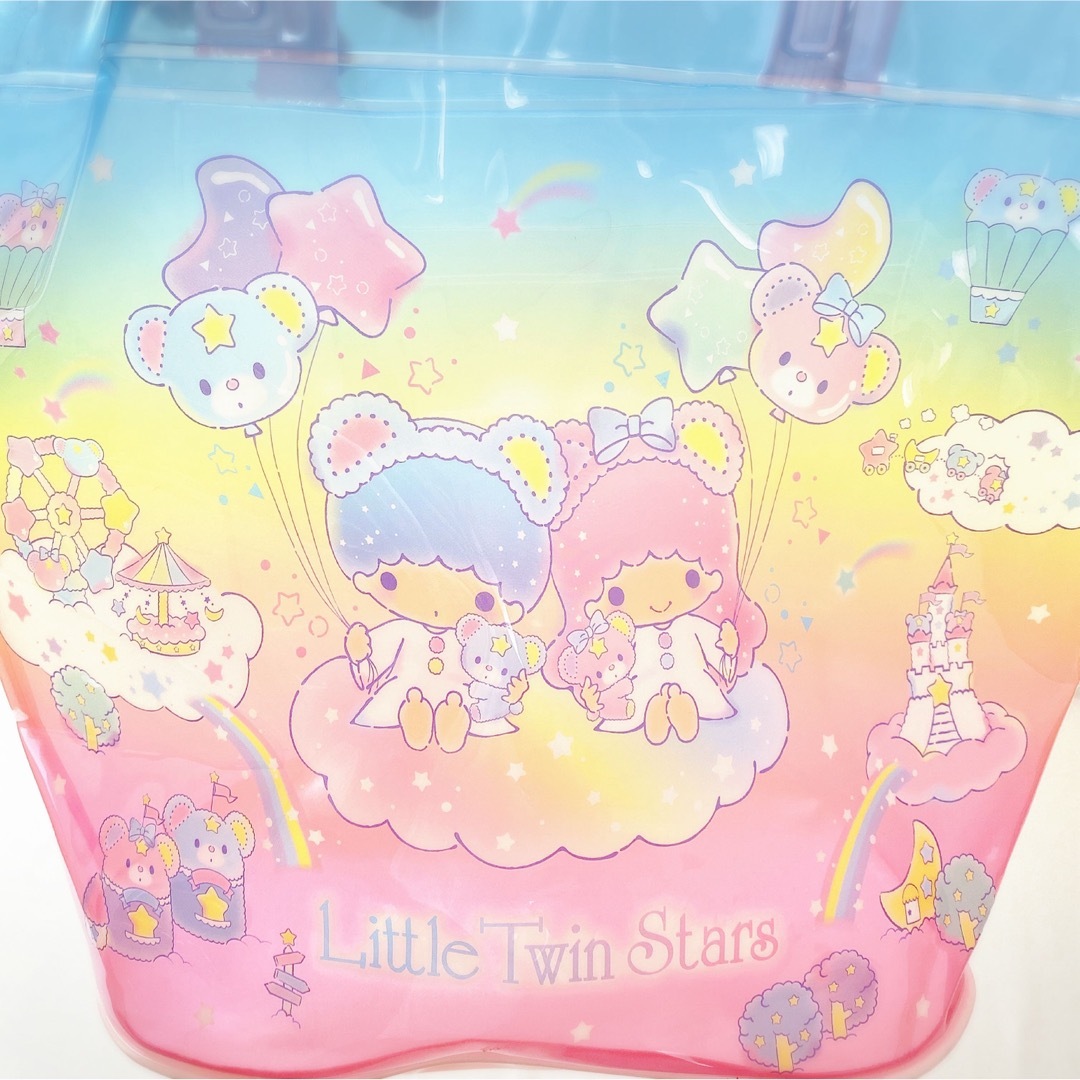 サンリオ(サンリオ)の【美品】【Little Twins Stars】プールバッグ　キキララ キッズ/ベビー/マタニティのこども用バッグ(トートバッグ)の商品写真