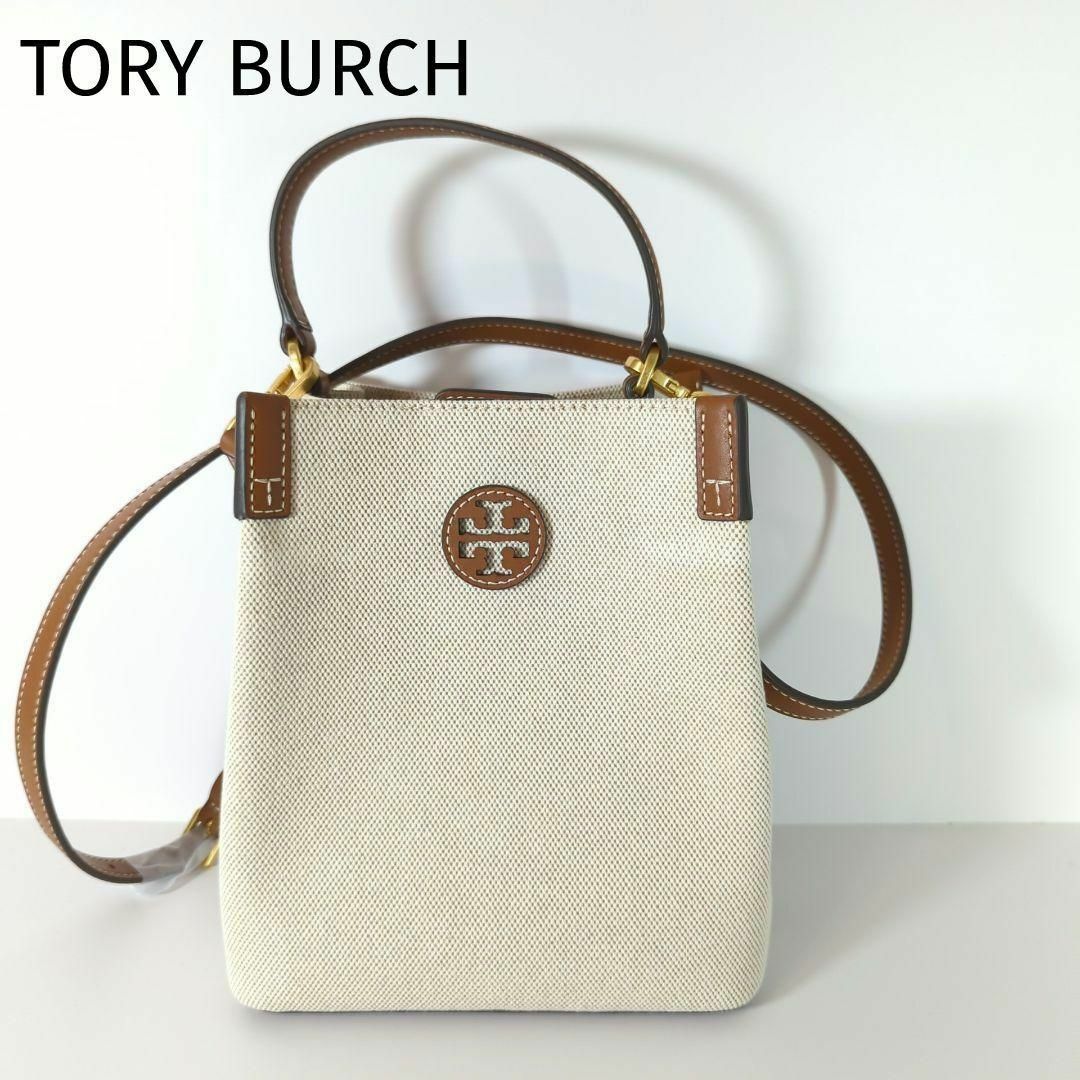 Tory Burch トリーバーチ ブレイク キャンバス バケットバッグ