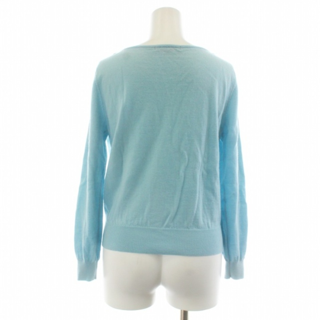 ANAYI(アナイ)のアナイ ニット セーター 切替 シフォン 長袖 ウール100％ 38 M 水色 レディースのトップス(ニット/セーター)の商品写真