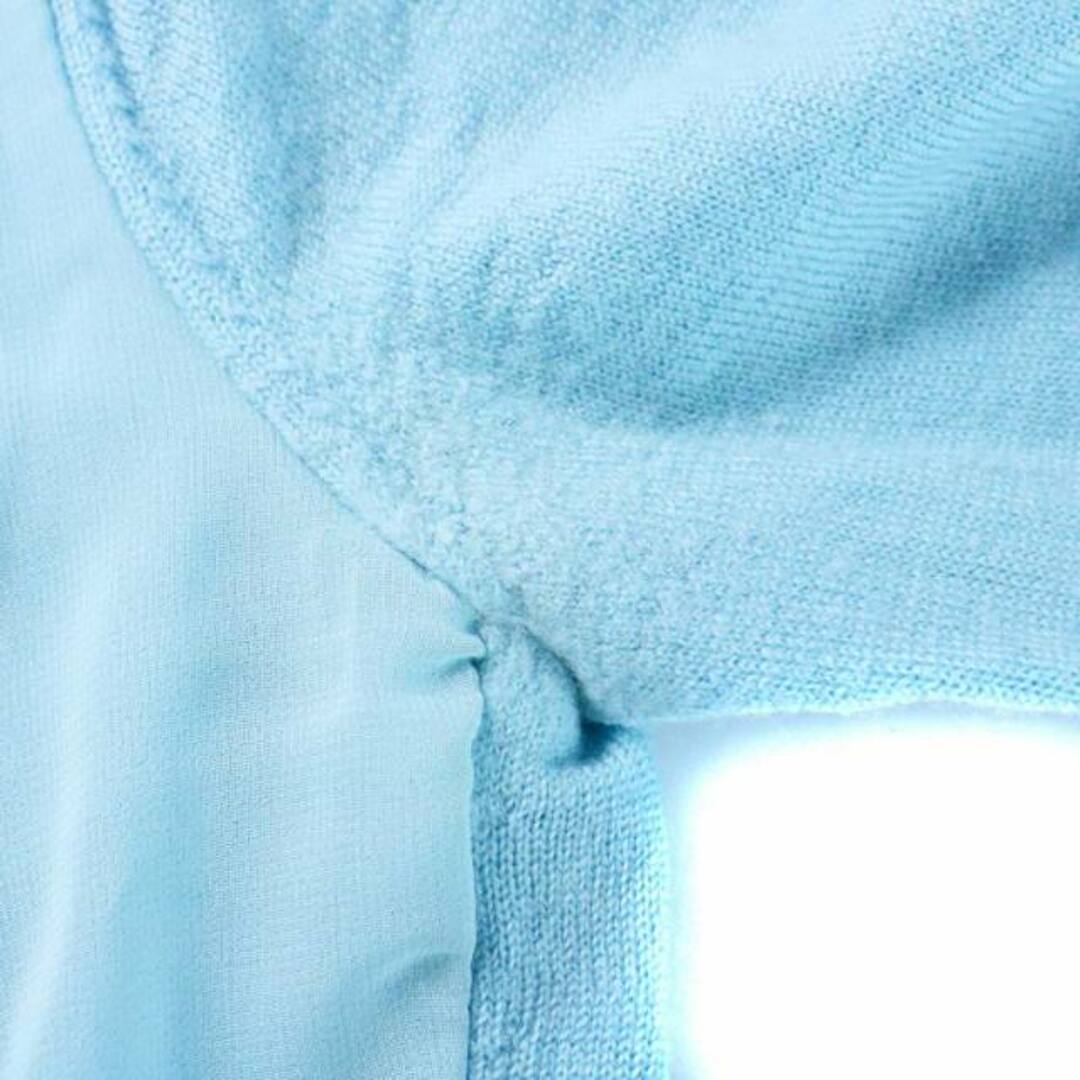 ANAYI(アナイ)のアナイ ニット セーター 切替 シフォン 長袖 ウール100％ 38 M 水色 レディースのトップス(ニット/セーター)の商品写真