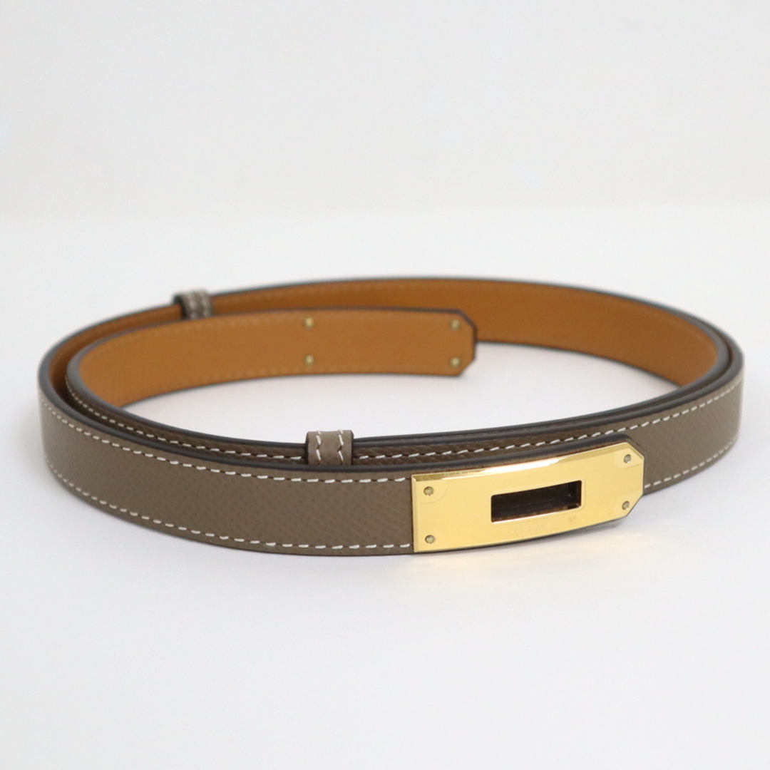 HERMES】エルメス ケリーベルト18 エトゥープ ヴォーエプソン ゴールド