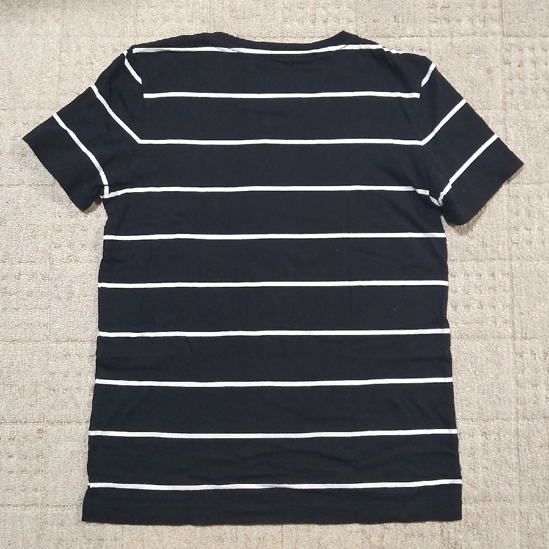 MUJI (無印良品)(ムジルシリョウヒン)の無印良品 ボーダーTシャツ 黒/白 レディースのトップス(Tシャツ(半袖/袖なし))の商品写真