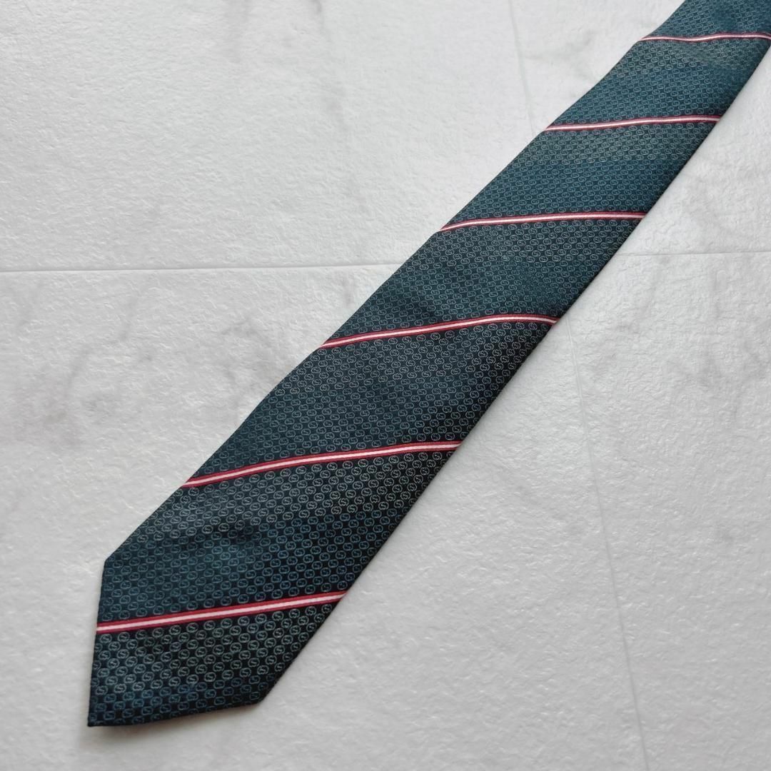 GUCCI グッチ ネクタイ シルク100% GG柄 ダブルG柄斜めストライプ