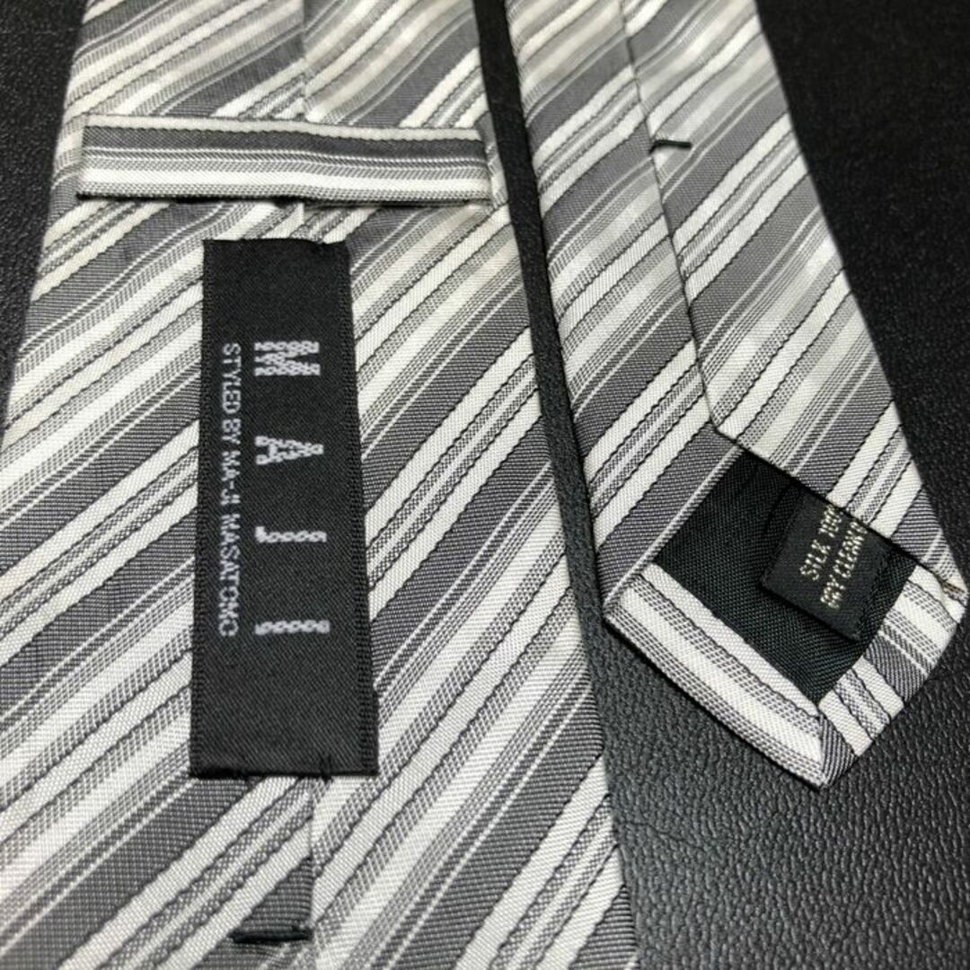 AOKI(アオキ)のマージ レジメンタル グレー ネクタイ ナロータイ B102-O22 メンズのファッション小物(ネクタイ)の商品写真