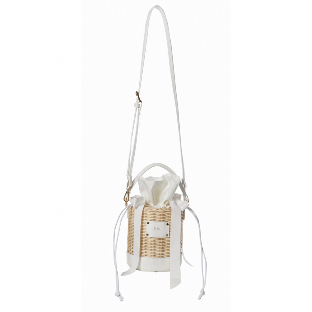 riu rちゃん Ribbon rattan basket bag カゴバッグ - かごバッグ