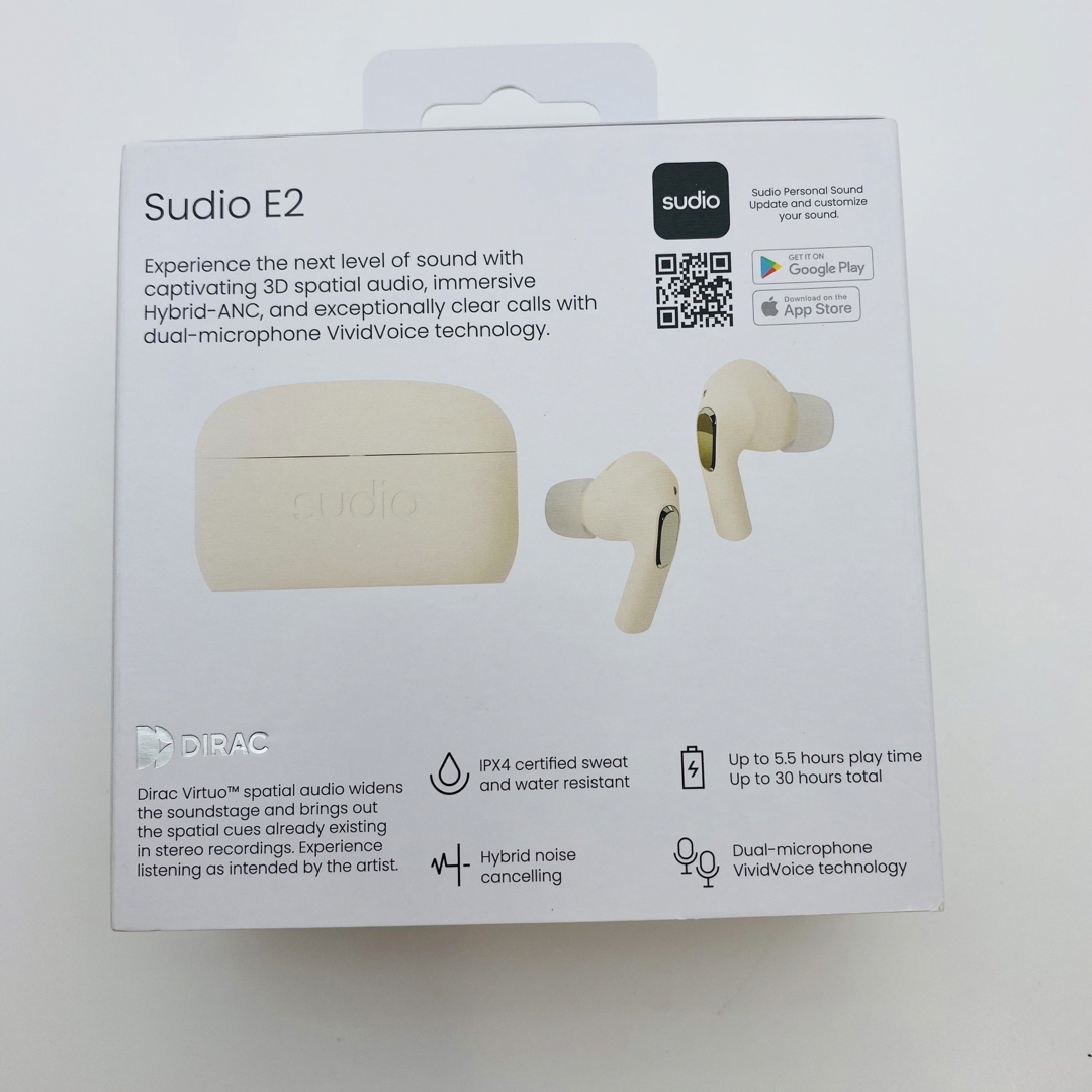 Sudio E2 Bluetooth ベージュ ワイヤレスイヤホン対応急速充電