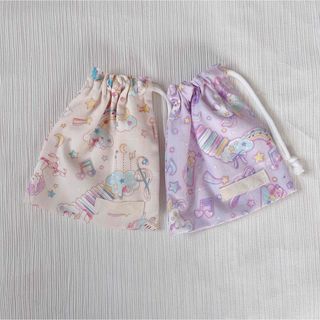 コップ袋 女の子 ユニコーン 紫 イエロー(外出用品)