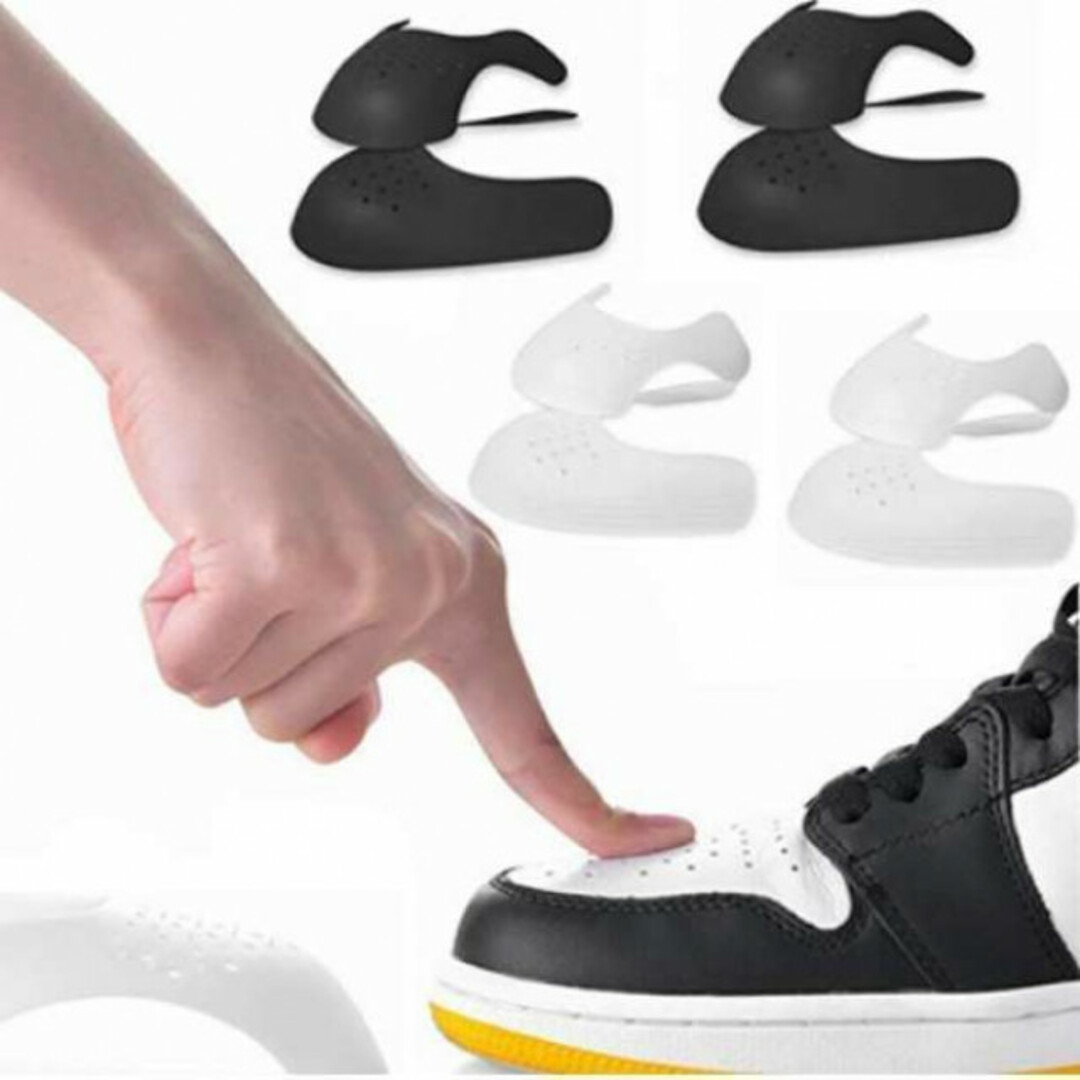 シューズガード スニーカーシールド 履きジワ防止 3足6枚　黒 シューキーパー メンズの靴/シューズ(スニーカー)の商品写真