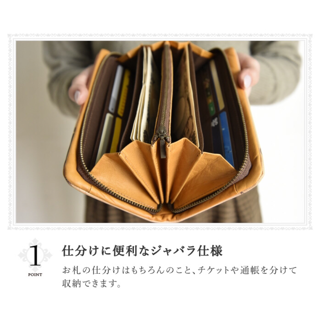 HIRAMEKI.(ヒラメキ)の新品未使用 HIRAMEKI ヒラメキ ラウンドファスナー長財布 牛皮 天然皮革 レディースのファッション小物(財布)の商品写真