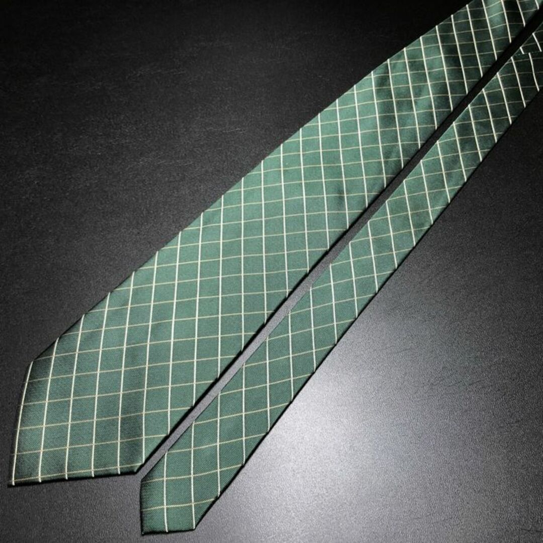 SPALDING(スポルディング)のスポルディング チェック グリーン ネクタイ B102-P14 メンズのファッション小物(ネクタイ)の商品写真