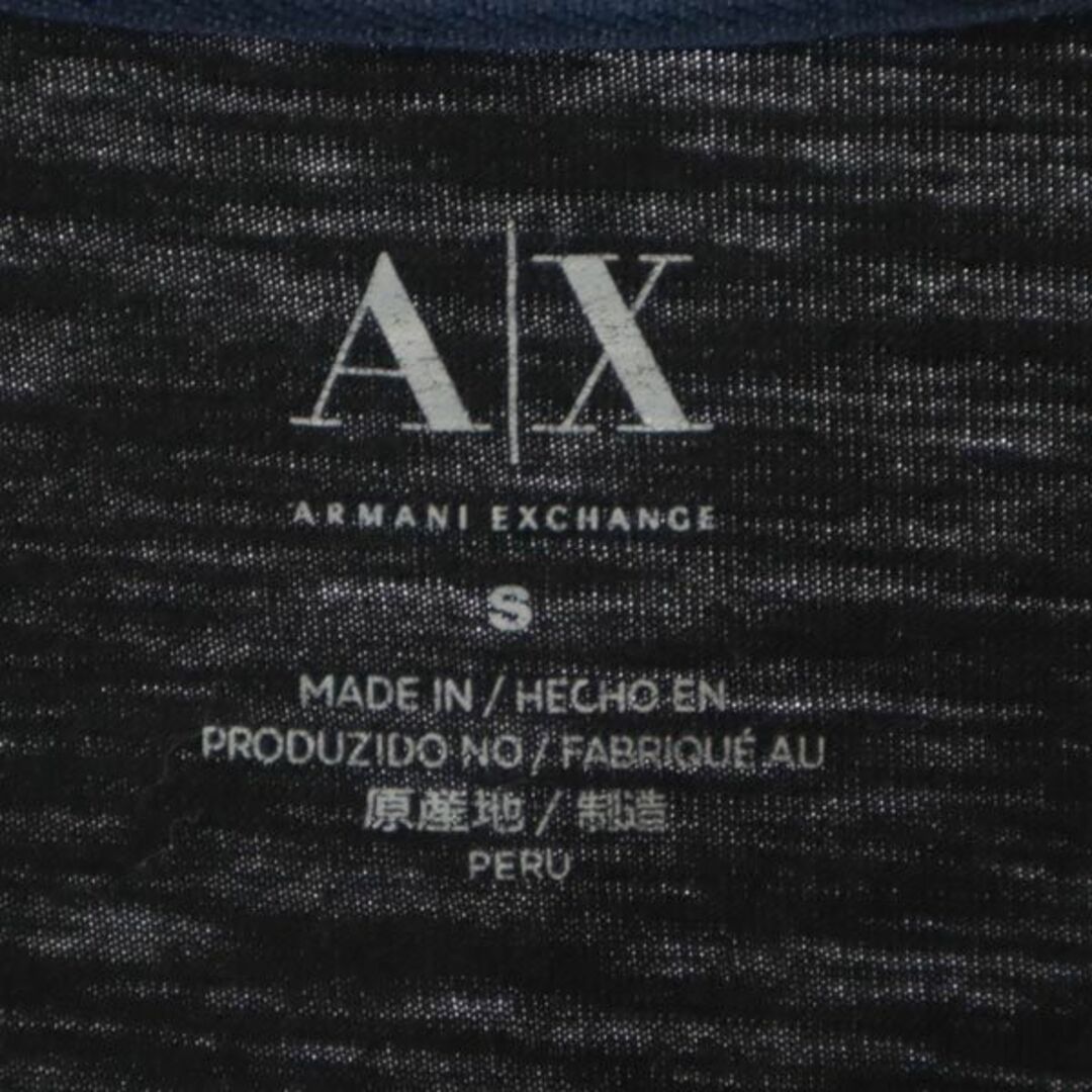 本物アルマーニエクスチェンジARMANI AXサテン切り替え半袖Tシャツメンズ黒