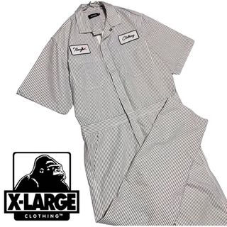 エクストララージ(XLARGE)のXLARGE エクストララージ ヒッコリー ワッペン付き ツナギ ストレッチ(サロペット/オーバーオール)