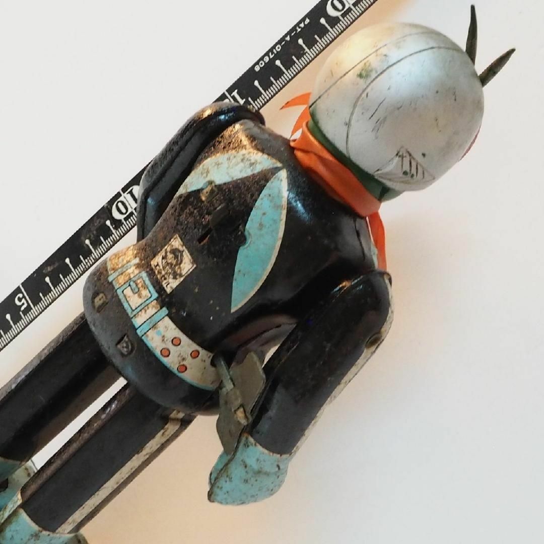 エンゼル【仮面ライダー2号 動作不良】当時物ブリキ ゼンマイ歩行 TIN TOY