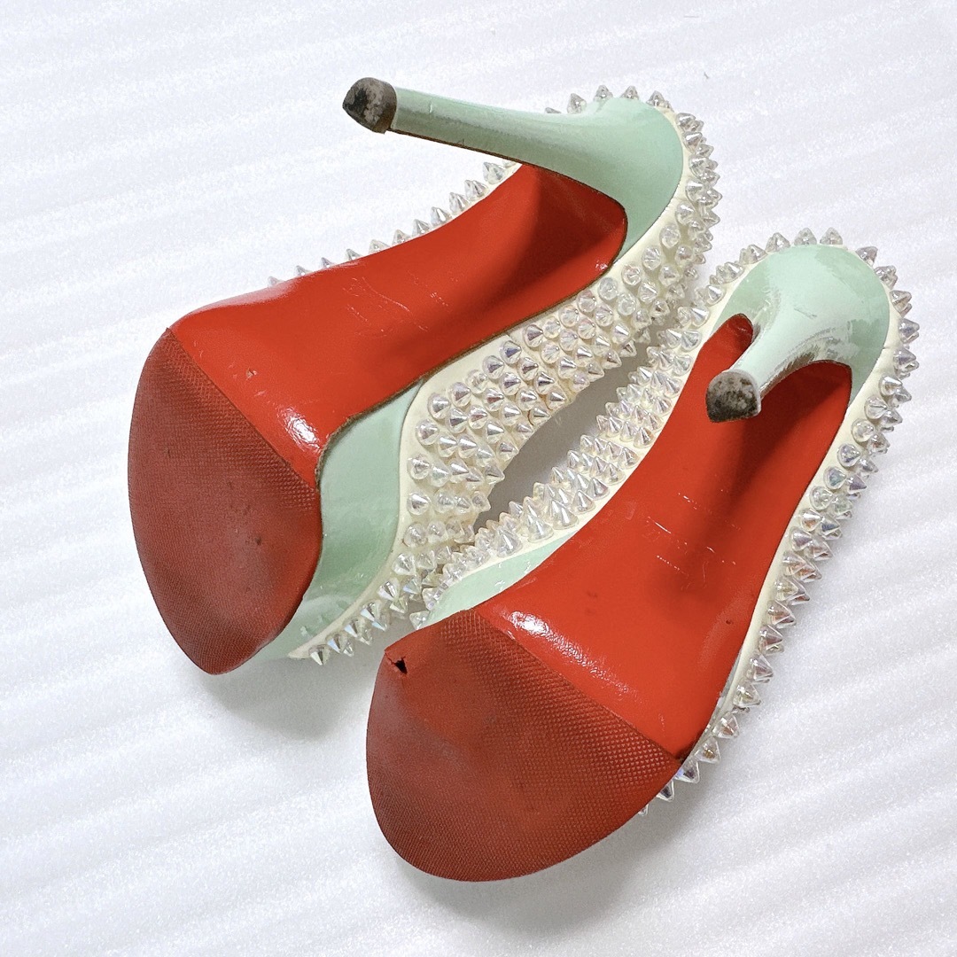 Christian Louboutin(クリスチャンルブタン)のクリスチャンルブタン　サンダル　ハイヒール　パンプス　オープントゥ　スタッズ レディースの靴/シューズ(ハイヒール/パンプス)の商品写真