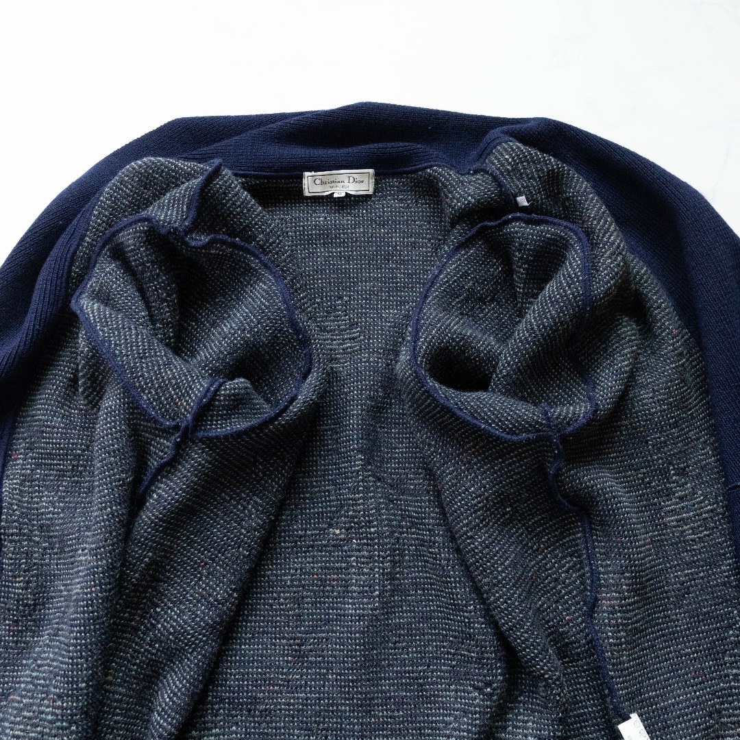 Christian Dior】カーディガン ウール ネイビー メンズ Mサイズ