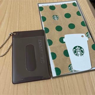 スターバックスコーヒー(Starbucks Coffee)の【新品未使用】スタバ　パスケース　プレゼント　メッセージカード　ショッパー(パスケース/IDカードホルダー)