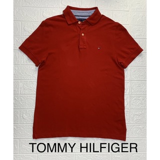トミーヒルフィガー(TOMMY HILFIGER)のTOMMY HILFIGER トミーヒルフィガー　半袖ポロシャツ　赤ポロシャツ(ポロシャツ)