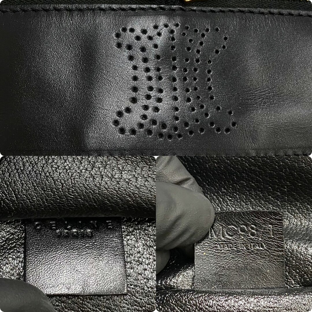 極 美品 CELINE セリーヌ ヴィンテージ マカダム ブラゾン 柄 レザー