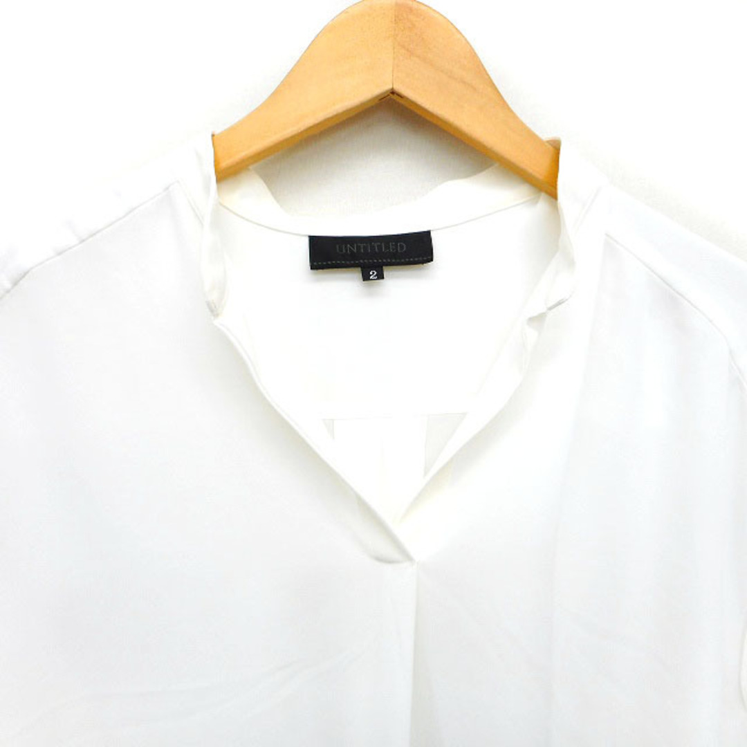 UNTITLED(アンタイトル)のアンタイトル シャツ ブラウス 開襟 シフォン ギャザー ロングテール タック  レディースのトップス(シャツ/ブラウス(半袖/袖なし))の商品写真