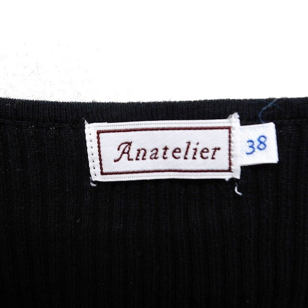 anatelier(アナトリエ)のアナトリエ ANATELIER リブ ニット セーター Vネック 長袖 無地 黒 レディースのトップス(ニット/セーター)の商品写真