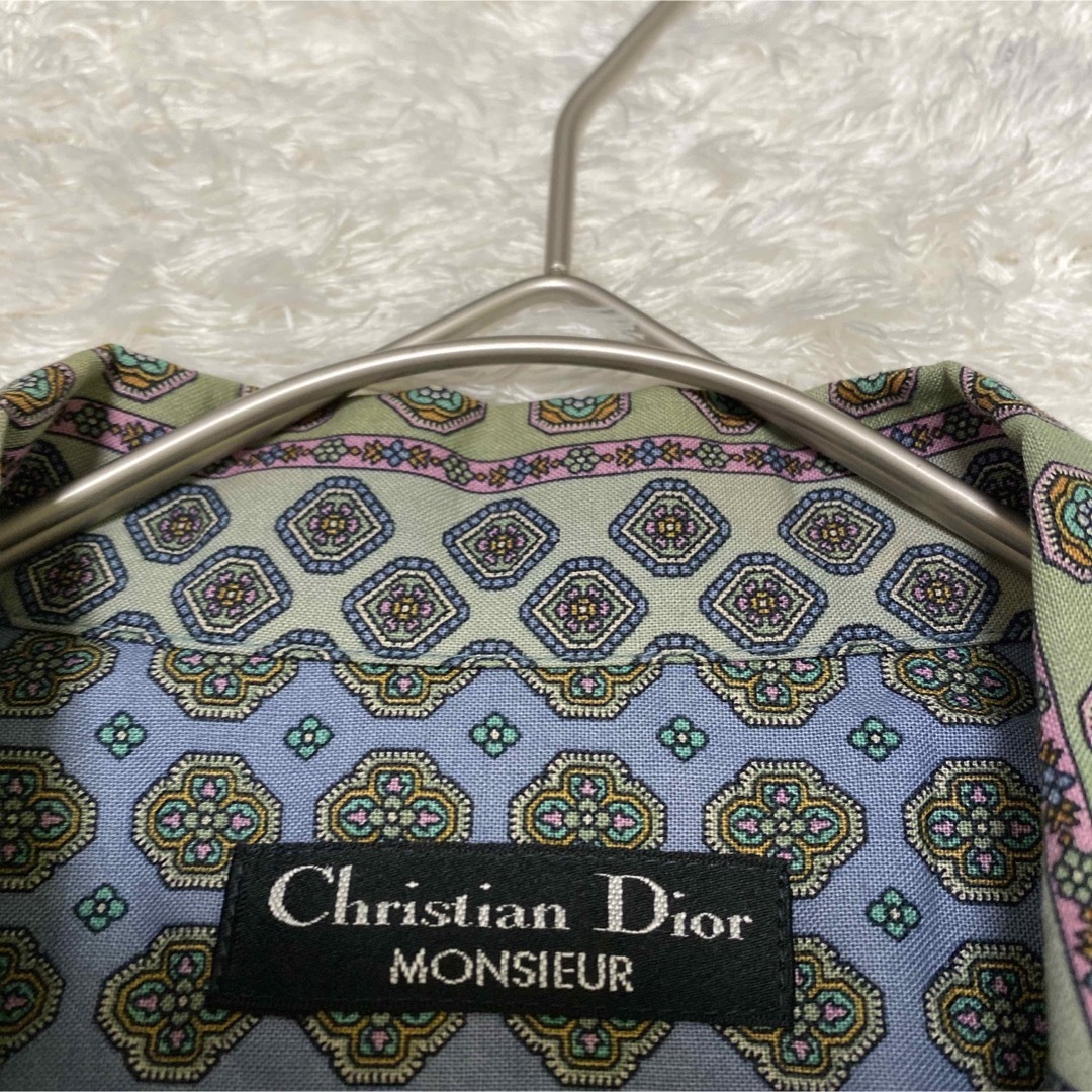 Dior 柄シャツ　総柄 古着　レトロ　ポロシャツ　ディオール　奇抜　ペイズリー