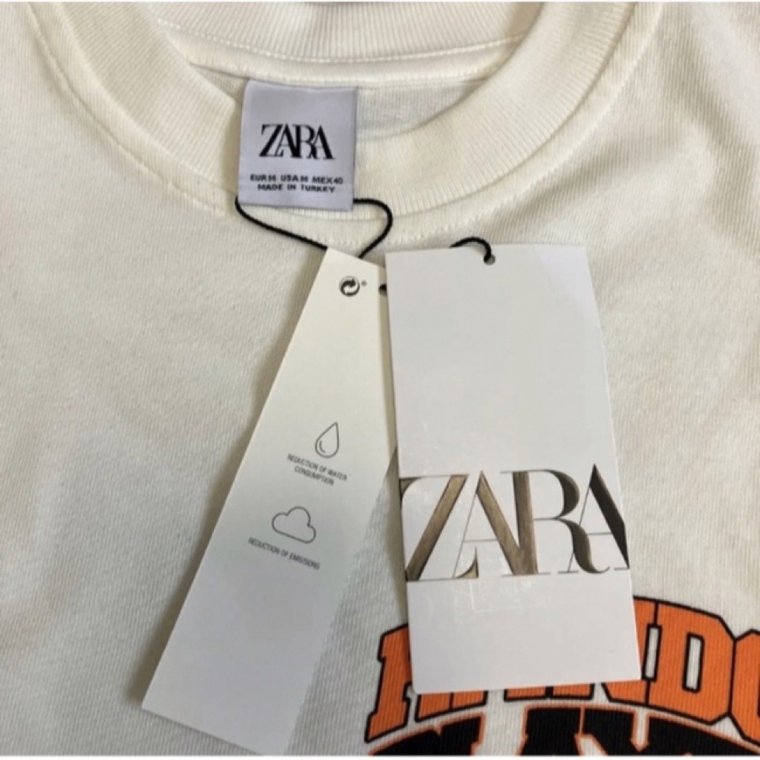 ZARA(ザラ)の送料無料 新品 ZARA テキスト プリント Tシャツ L メンズのトップス(Tシャツ/カットソー(半袖/袖なし))の商品写真