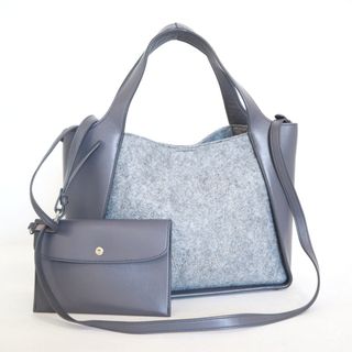 ステラマッカートニー(Stella McCartney)の【STELLA McCARTNEY】ステラマッカートニー トートバッグ  ラウンドロゴ ポリエステル×レザー グレー 513860 WP0059/ok02524ko(トートバッグ)