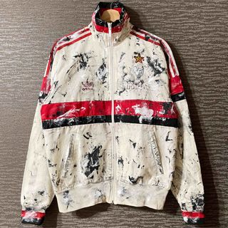 00s adidas ボロトラックジャケット 古着 ペンキ ビンテージ