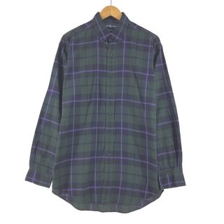 ラルフローレン(Ralph Lauren)の古着 ラルフローレン Ralph Lauren BLAKE チェック柄 長袖 ボタンダウン ライトネルシャツ メンズXL /eaa352673(シャツ)